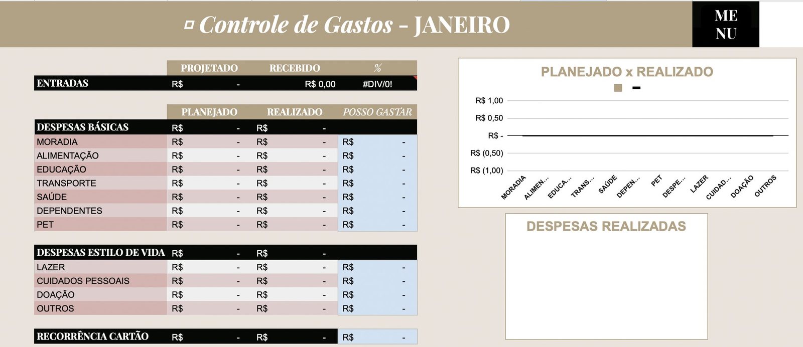 Planilha Controle de Gastos